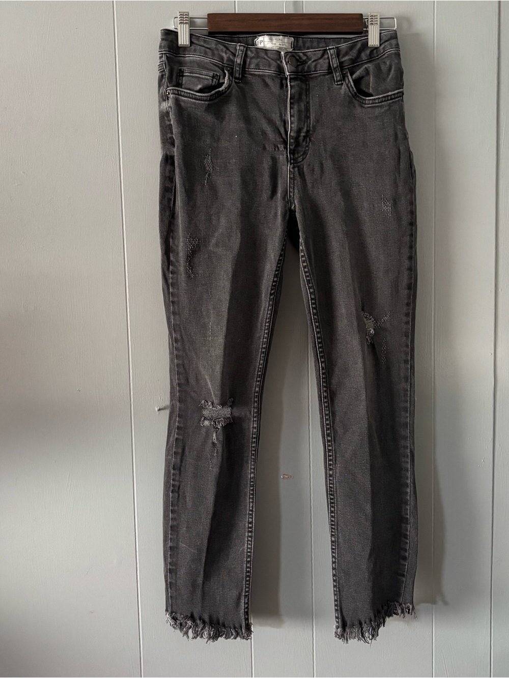 Free People distressed black jean